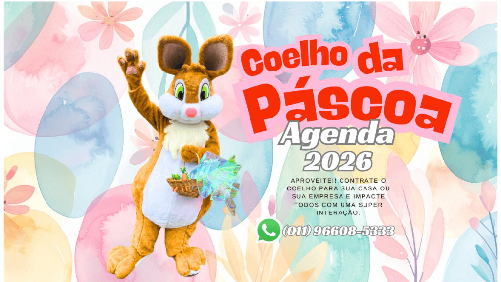 A Pascoa 2026 está chegando, contrate o coelhinho para interagir na sua empresa, condomínio ou residencia!